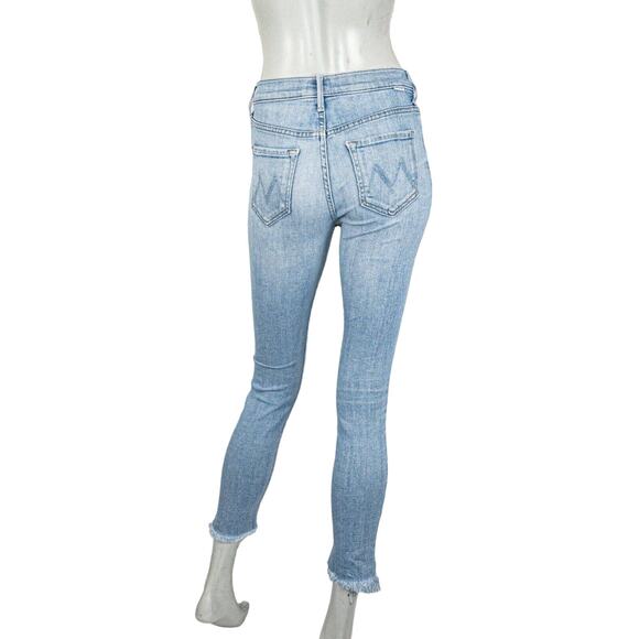 MOTHER Denim the Stunner Zip Ankle Step Fray Jeans camp Expert Size 25 - Picture 4 of 13